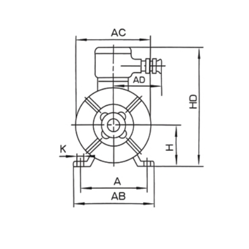 機座帶底腳、端蓋上無(wú)凸緣的電動(dòng)機(B3)